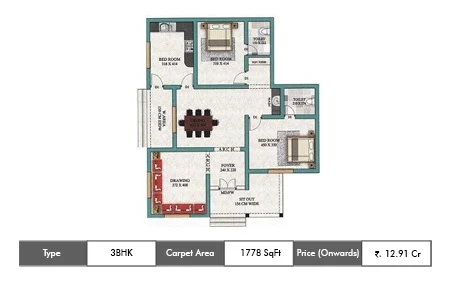 3 BHK-1778 SqFt