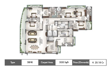 5 BHK-3030 SqFt