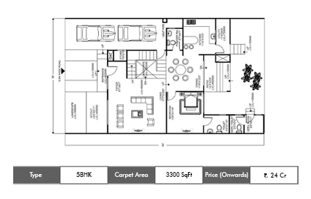5 BHK-3300 SqFt